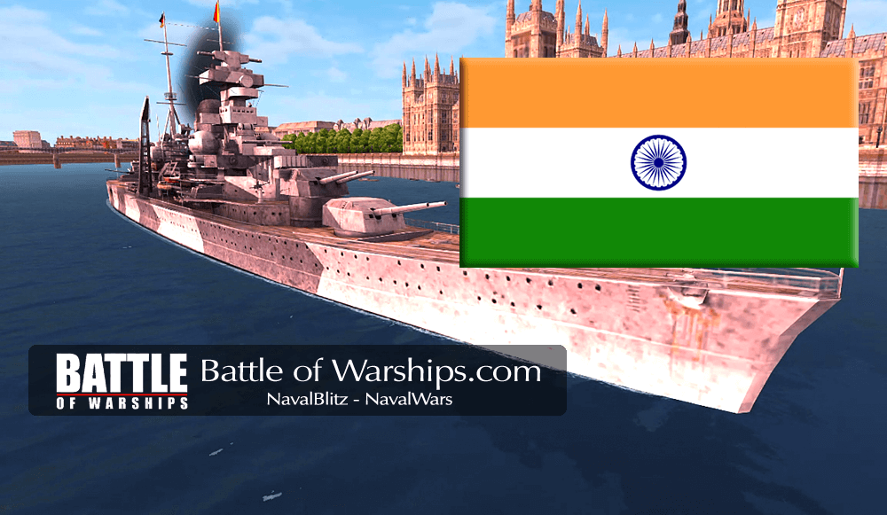 ADMIRAL HIPPER and INDIA flag - Battle of Warships