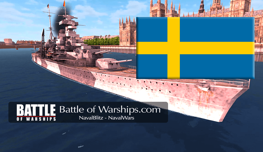 ADMIRAL HIPPER and SWEDEN flag - Battle of Warships