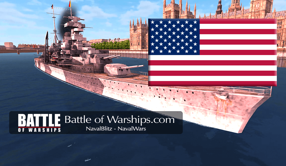 ADMIRAL HIPPER and USA flag - Battle of Warships