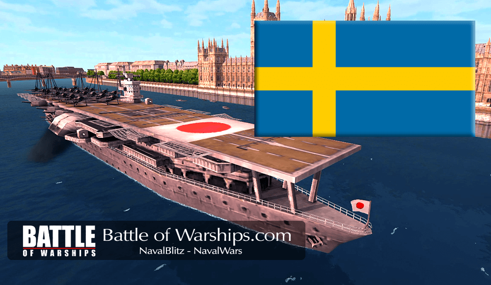AKAGI and SWEDEN flag - Battle of Warships