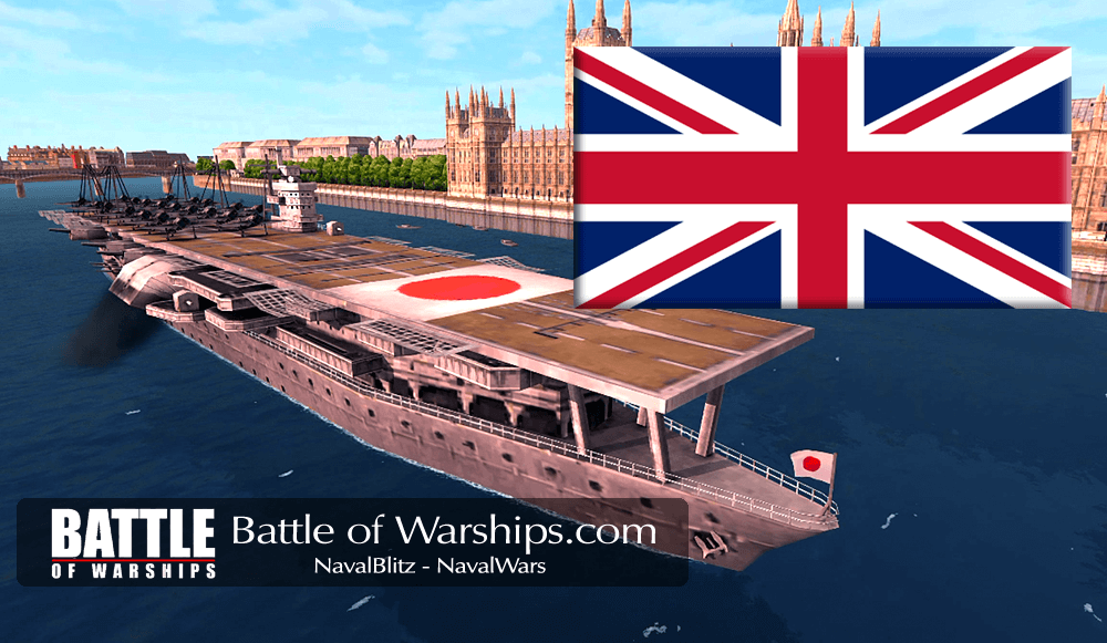 AKAGI and UK flag - Battle of Warships