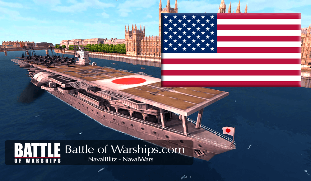 AKAGI and USA flag - Battle of Warships