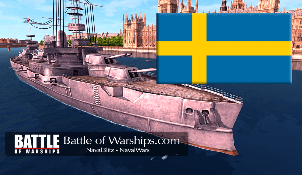 ARKANSAS and SWEDEN flag - Battle of Warships