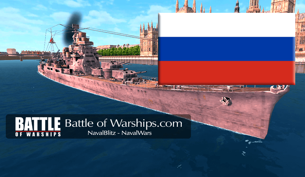 ATAGO and RUSSIA flag - Battle of Warships