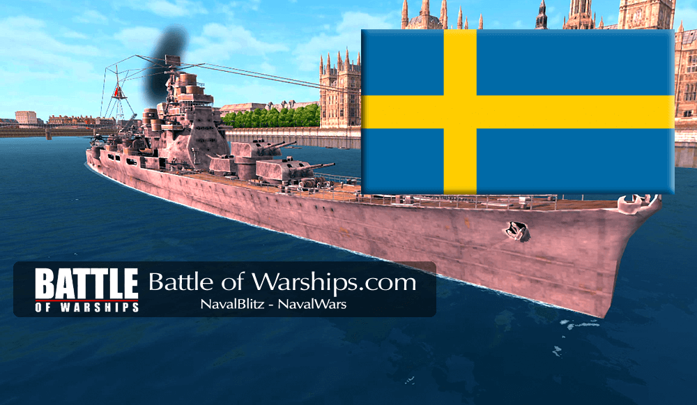 ATAGO and SWEDEN flag - Battle of Warships