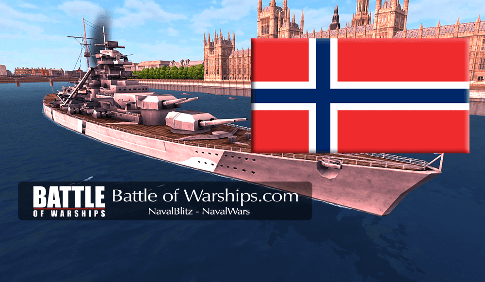 BISMARCK and NORWAY flag - Battle of Warships