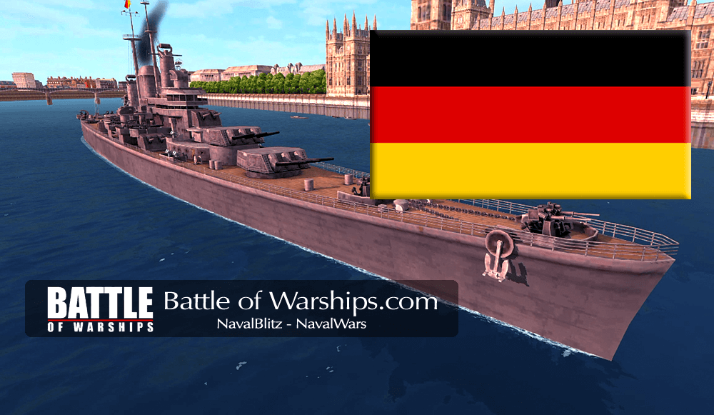DES MOINES and GERMANY flag - Battle of Warships