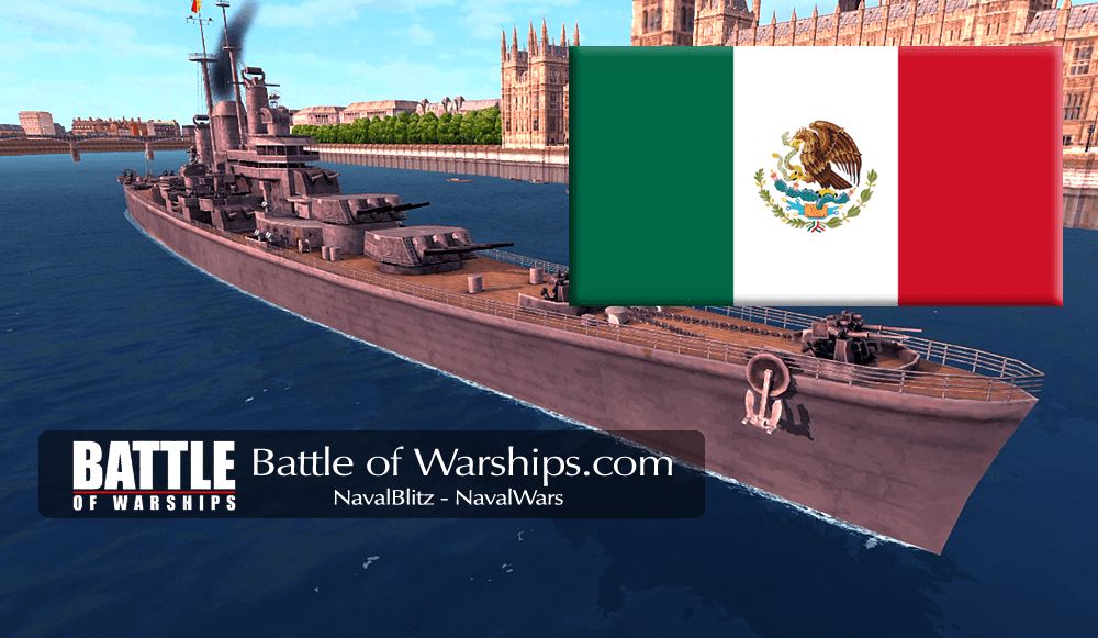 DES MOINES and MEXICO flag - Battle of Warships