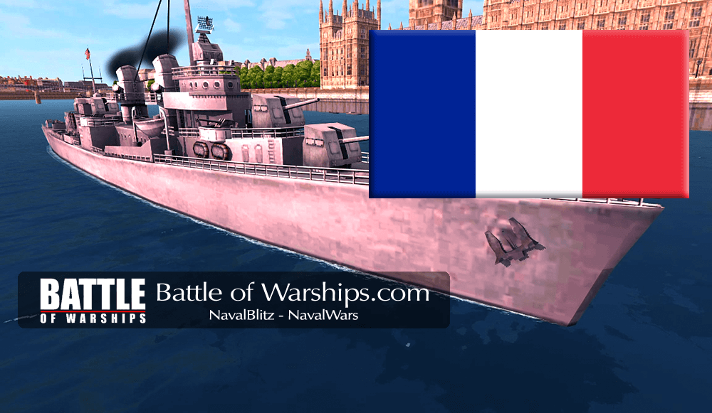 FLETCHER and FRANCE flag - Battle of Warships