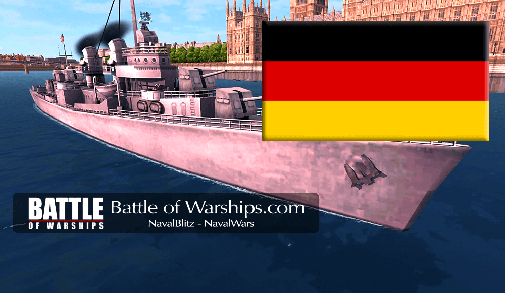 FLETCHER and GERMANY flag - Battle of Warships