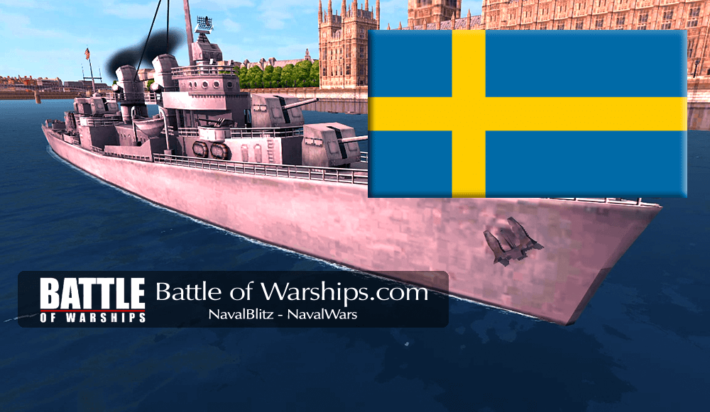 FLETCHER and SWEDEN flag - Battle of Warships