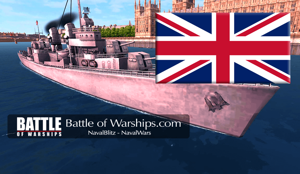 FLETCHER and UK flag - Battle of Warships