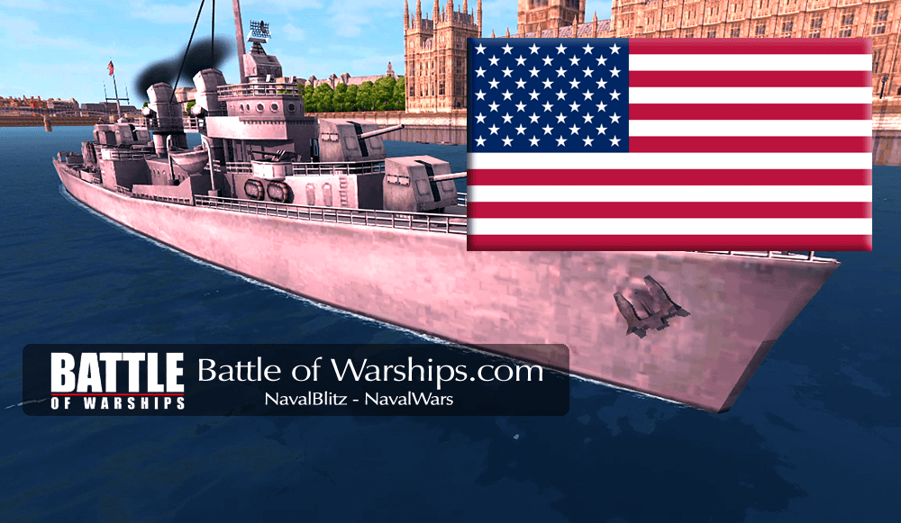 FLETCHER and USA flag - Battle of Warships