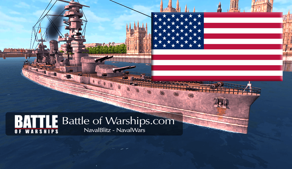 FUSO and USA flag - Battle of Warships