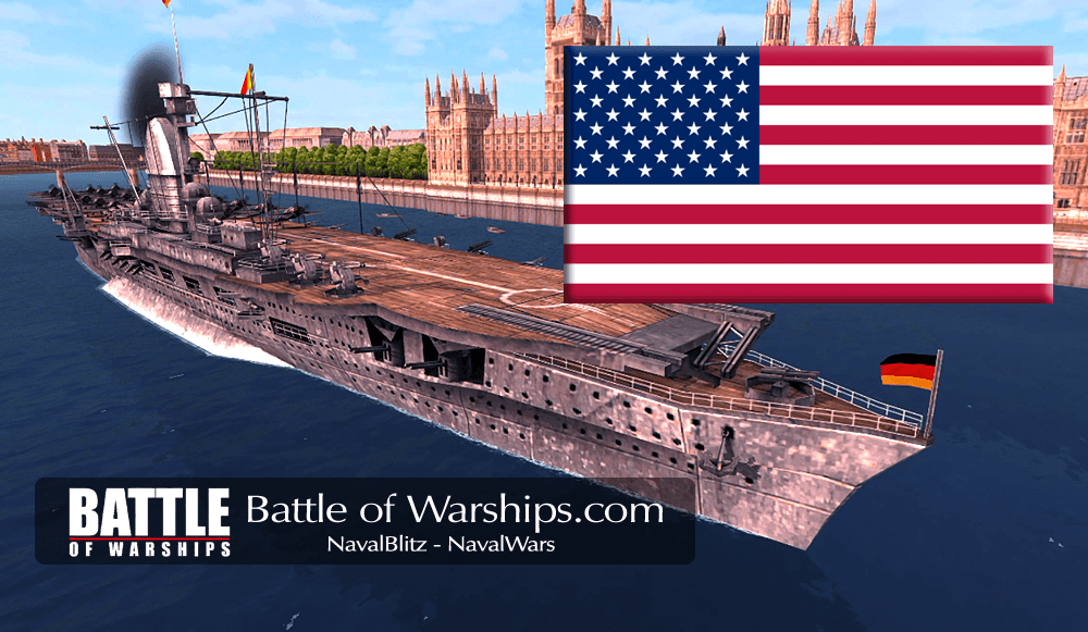 GRAF ZEPPELIN and USA flag - Battle of Warships