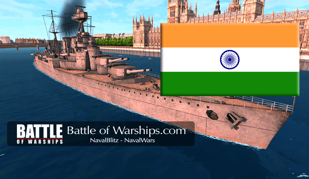 HOOD and INDIA flag - Battle of Warships