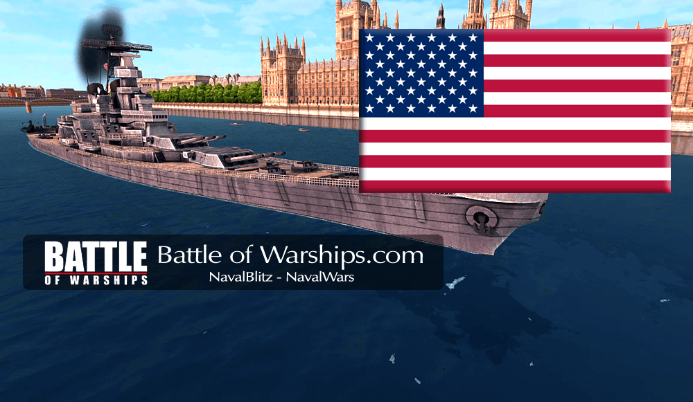 IOWA and USA flag - Battle of Warships