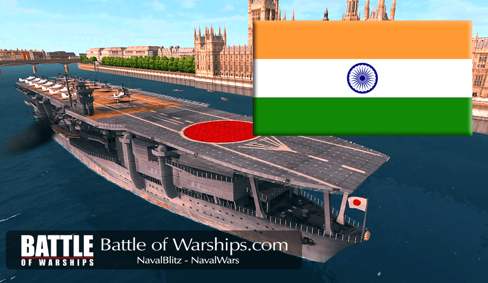 KAGA and INDIA flag - Battle of Warships