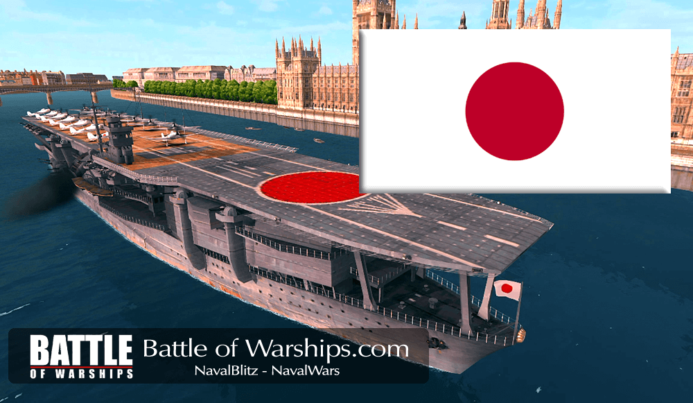 KAGA and JAPAN flag - Battle of Warships