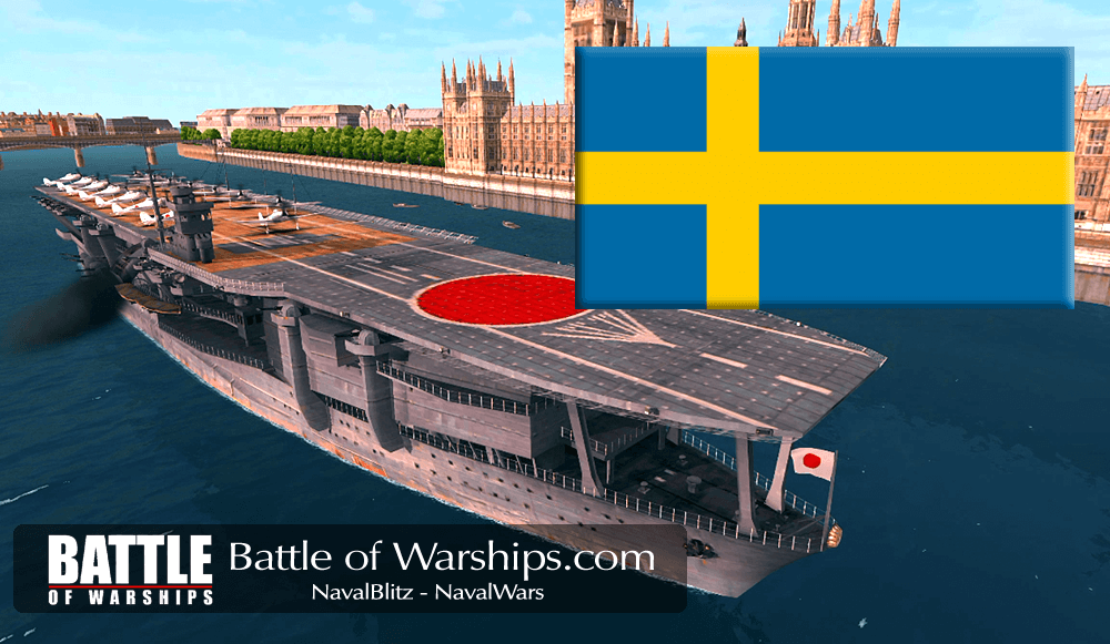 KAGA and SWEDEN flag - Battle of Warships