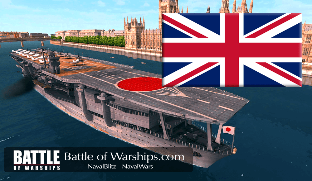 KAGA and UK flag - Battle of Warships