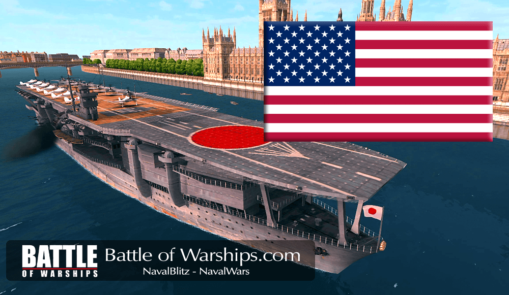 KAGA and USA flag - Battle of Warships