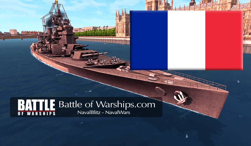 King George V and FRANCE flag - Battle of Warships