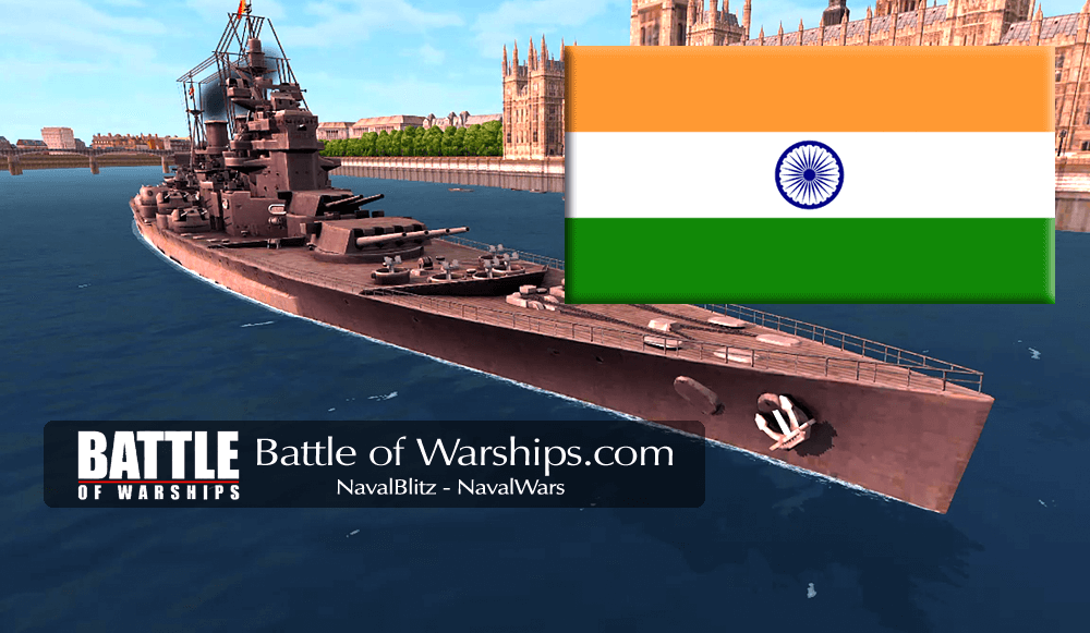 King George V and INDIA flag - Battle of Warships