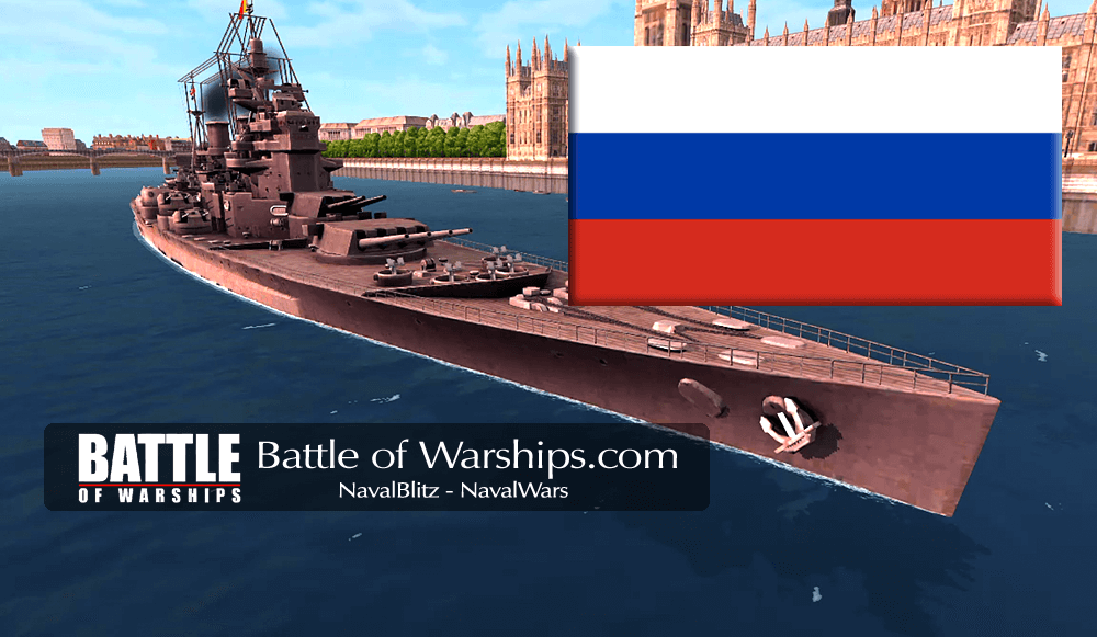 King George V and RUSSIA flag - Battle of Warships
