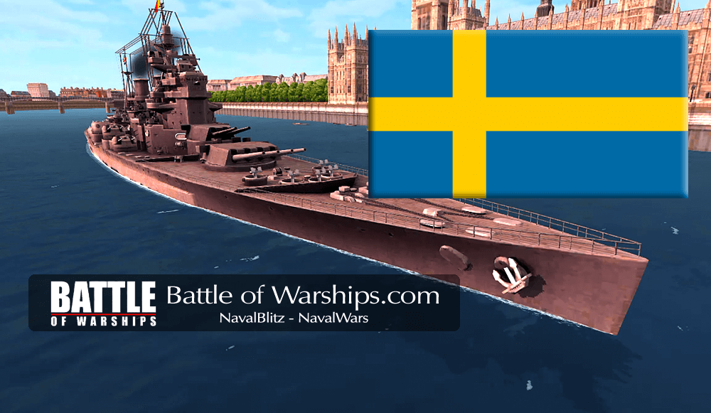 King George V and SWEDEN flag - Battle of Warships