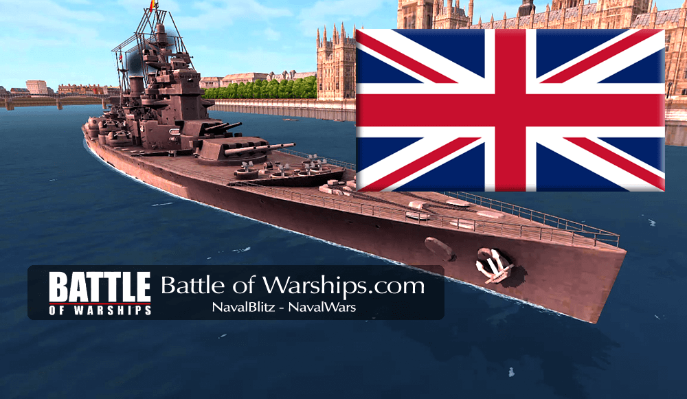King George V and UK flag - Battle of Warships