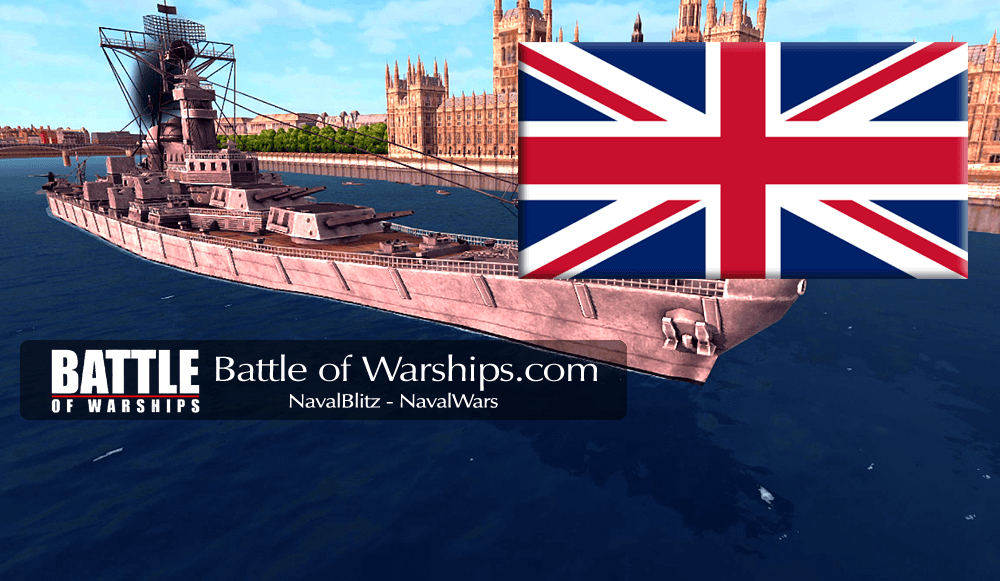 MISSOURI and UK flag - Battle of Warships