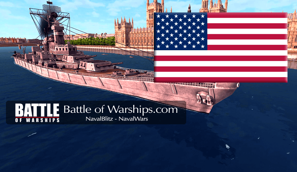 MISSOURI and USA flag - Battle of Warships