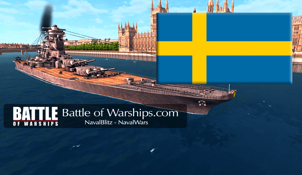 MUSASHI and SWEDEN flag - Battle of Warships