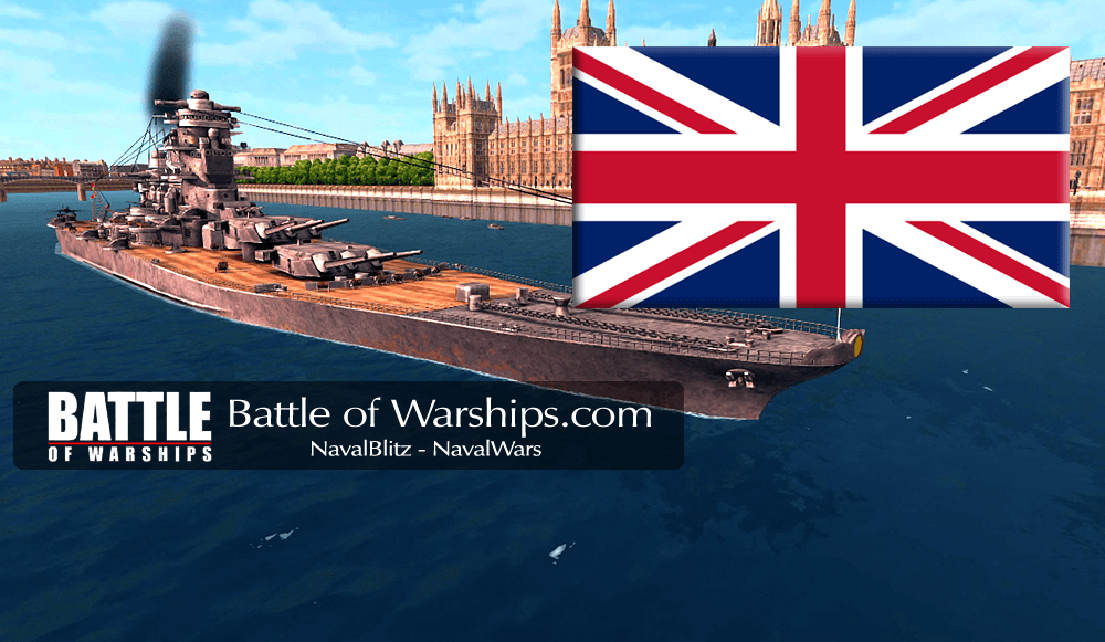 MUSASHI and UK flag - Battle of Warships