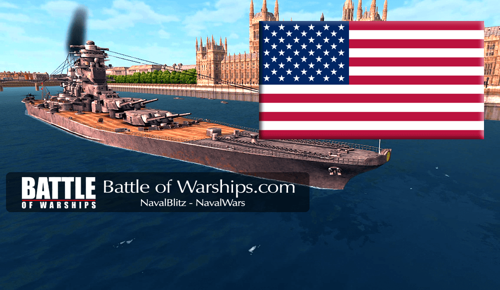 MUSASHI and USA flag - Battle of Warships