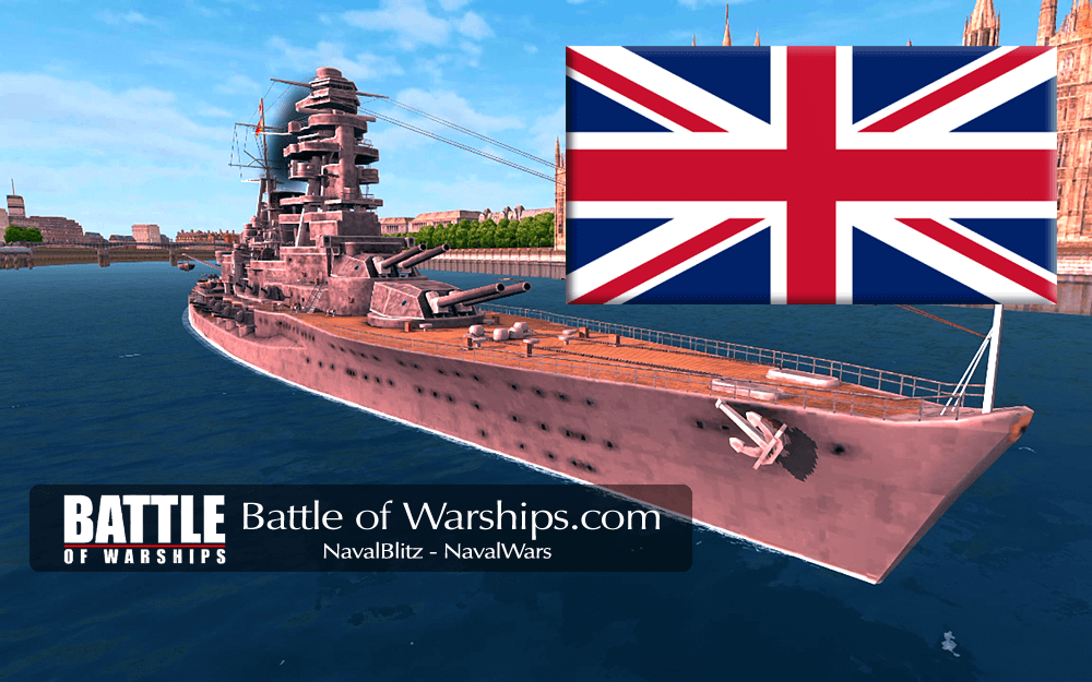NAGATO and UK flag - Battle of Warships