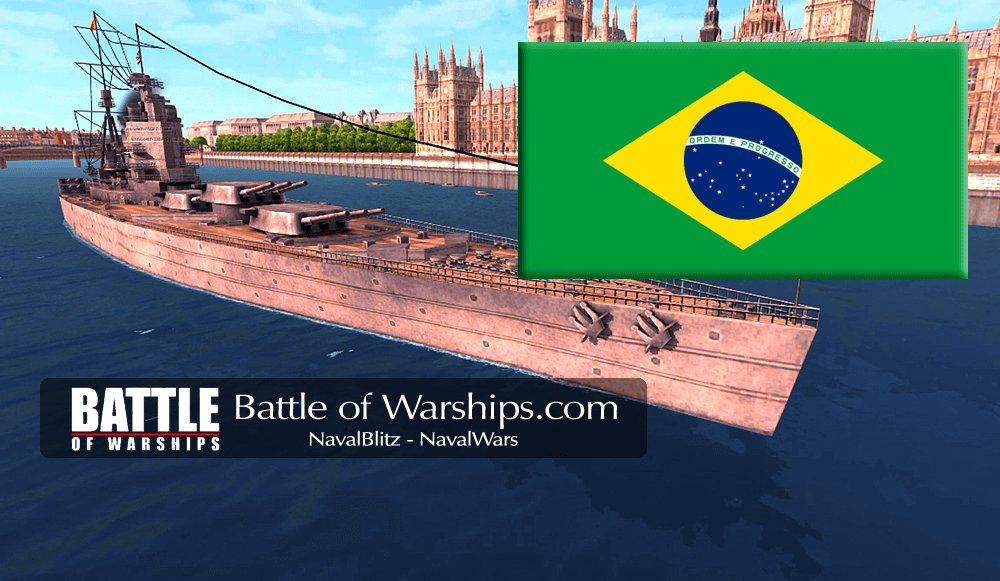 RODNEY and Brazil flag - Battle of Warships