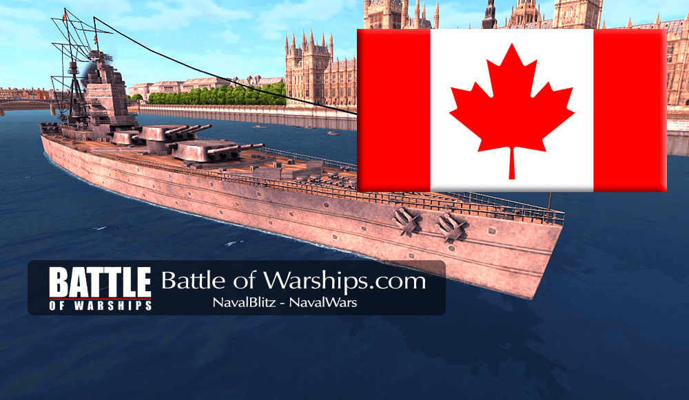 RODNEY and CANADA flag - Battle of Warships