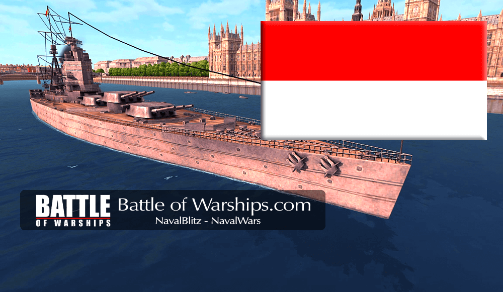 RODNEY and INDNESIA flag - Battle of Warships