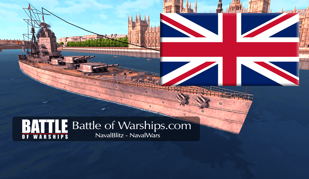RODNEY and UK flag - Battle of Warships