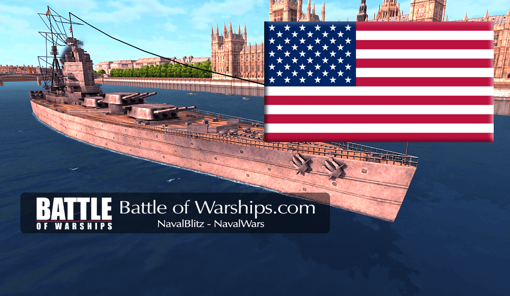 RODNEY and USA flag - Battle of Warships