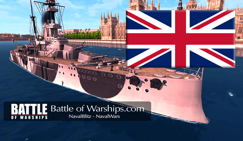 ROYAL SOVEREIGN and UK flag - Battle of Warships