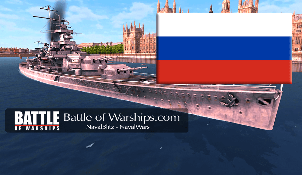 SHARNHORST and RUSSIA flag - Battle of Warships