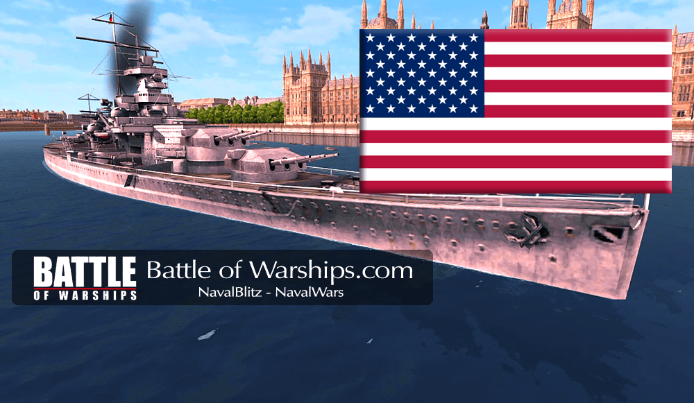 SHARNHORST and USA flag - Battle of Warships
