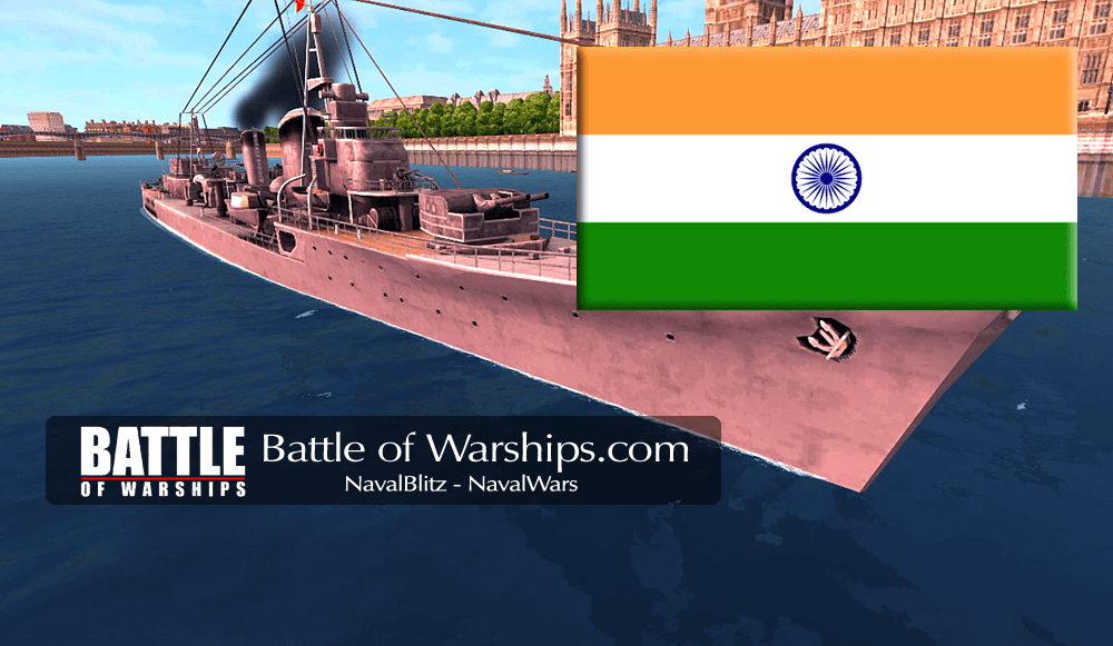 SHIMAKAZE and INDIA flag - Battle of Warships