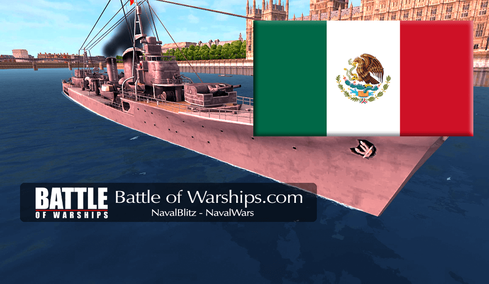 SHIMAKAZE and MEXICO flag - Battle of Warships