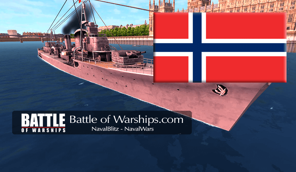SHIMAKAZE and NORWAY flag - Battle of Warships