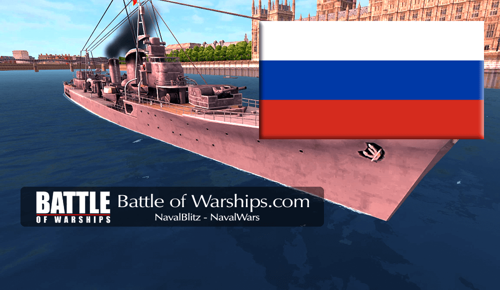 SHIMAKAZE and RUSSIA flag - Battle of Warships