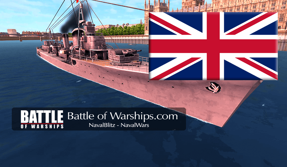 SHIMAKAZE and UK flag - Battle of Warships